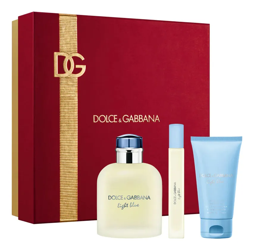 DOLCE & GABBANA Light Blue Pour Homme Набор для мужчин (125ml edt + 10ml edt + 50ml shower gel)