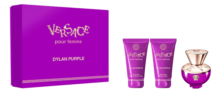 Versace Pour Femme Dylan Purple Набор для женщин (п/вода 50мл + гель д/душа 50мл + лосьон д/ тела 50мл)