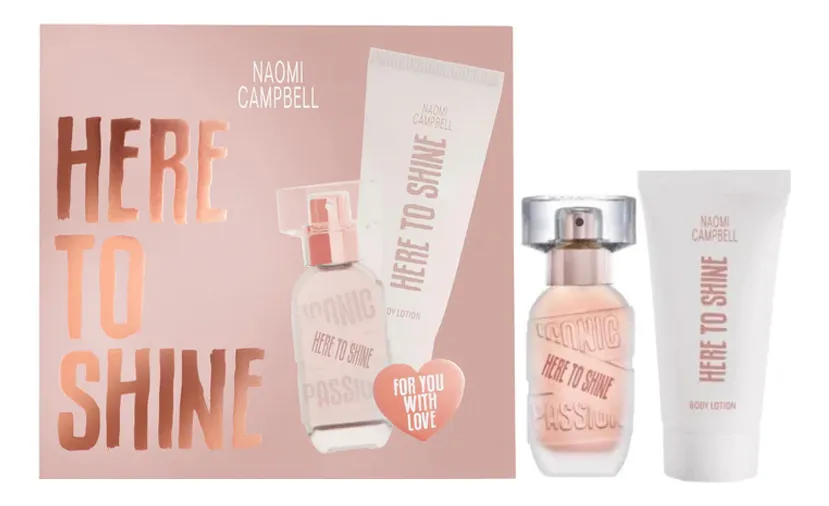 Naomi Campbell Here to Shine Набор для женщин (15ml edt + 50ml body lotion)